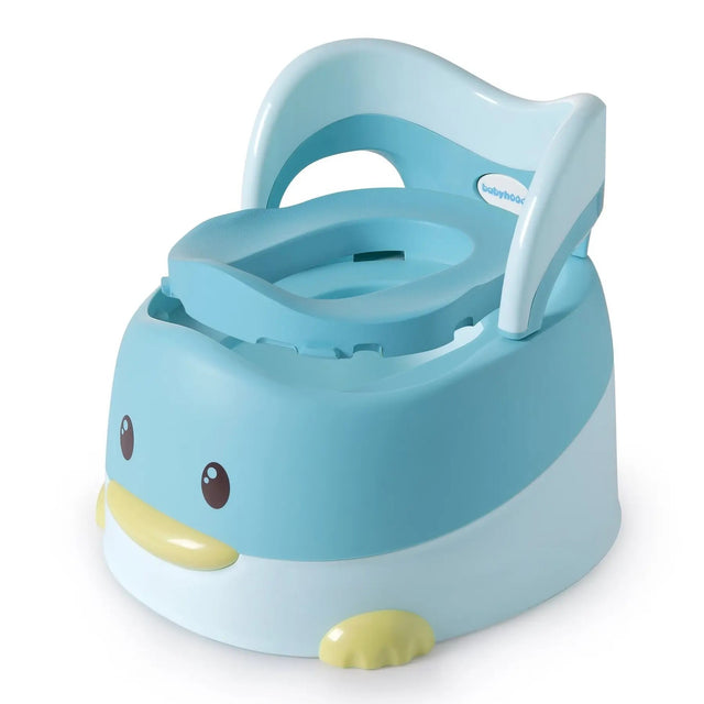 Olita pentru Copii, Vivimall, +6 luni, Detasabila, cu Capac, Antiderapanta, din Plastic, Colac Moale, Model Ratusca, 38x32x30 cm, Albastru - vivimall.ro