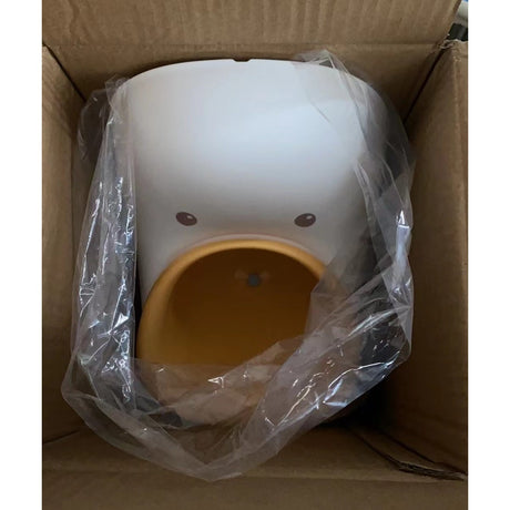 Olita tip Pisoar pentru Copii, Vivimall, +1an, Portabila, Design Ratusca, Model Prietenos, Non-Toxic, Usor de Curatat, 23.3 x 24 x 43 cm, Alb/Galben - vivimall.ro