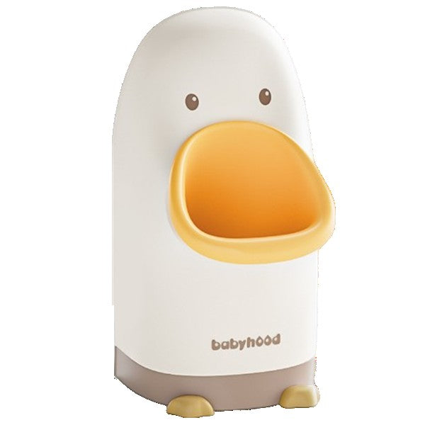 Olita tip Pisoar pentru Copii, Vivimall, +1an, Portabila, Design Ratusca, Model Prietenos, Non-Toxic, Usor de Curatat, 23.3 x 24 x 43 cm, Alb/Galben - vivimall.ro