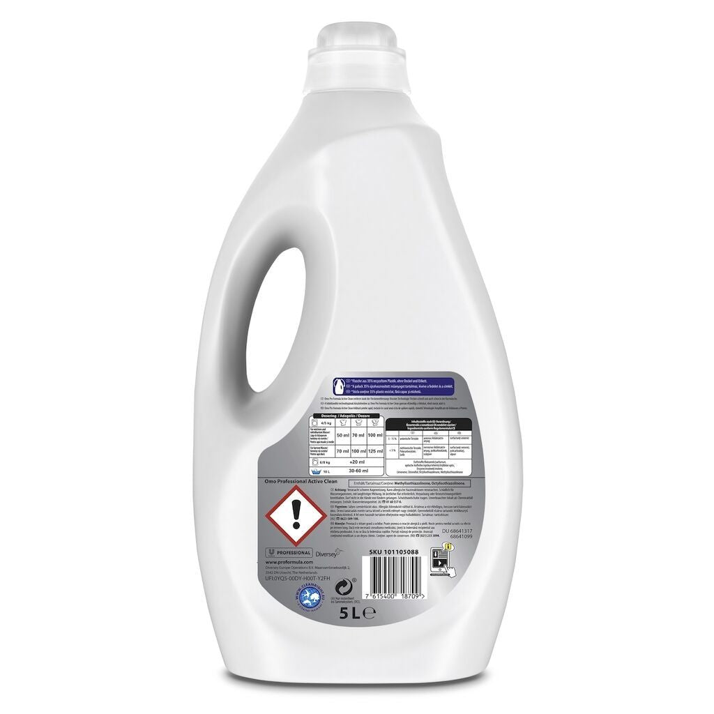 OMO Professional Active Clean – Detergent Lichid Rufe, 5 L - vivimall.ro