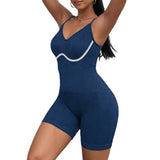Costum de Fitness/Yoga, Vivimall, One Piece, pentru Femei, Material Elastic, Spandex, Albastru, Marime S - vivimall.ro