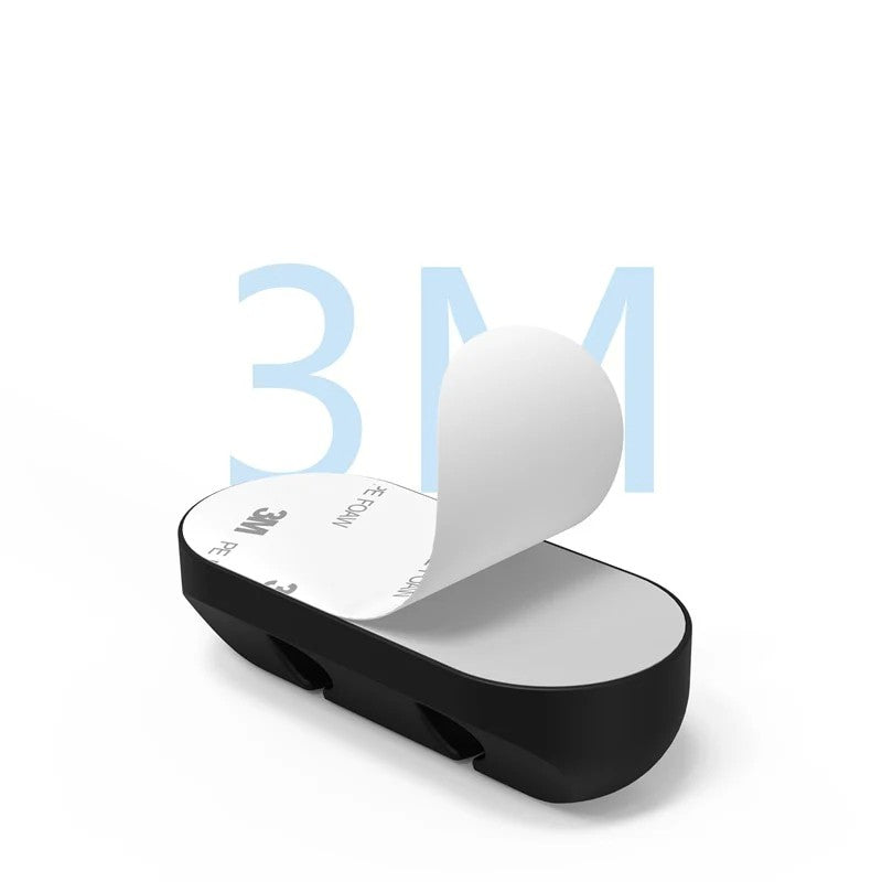 Organizator de Cabluri, Vivimall, Autoadeziv, Multifunctional, 7 Locuri de Suport, 11.8x2.2cm, Negru - vivimall.ro