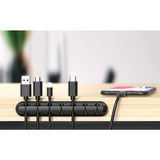 Organizator de Cabluri, Vivimall, Autoadeziv, Multifunctional, 7 Locuri de Suport, 11.8x2.2cm, Negru - vivimall.ro