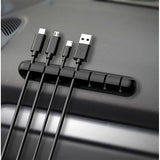Organizator de Cabluri, Vivimall, Autoadeziv, Multifunctional, 7 Locuri de Suport, 11.8x2.2cm, Negru - vivimall.ro