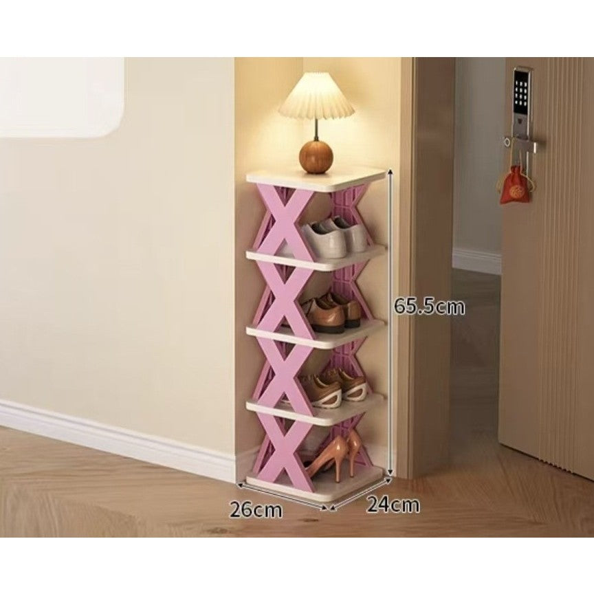 Organizator de Pantofi, Vivimall, 5 Straturi, din ABS, Suport Modular, 65.5 x 24 x 26 cm, Mov - vivimall.ro