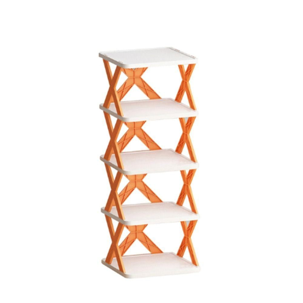 Organizator de Pantofi, Vivimall, 5 Straturi, din ABS, Suport Modular, 65.5 x 24 x 26 cm, Portocaliu - vivimall.ro