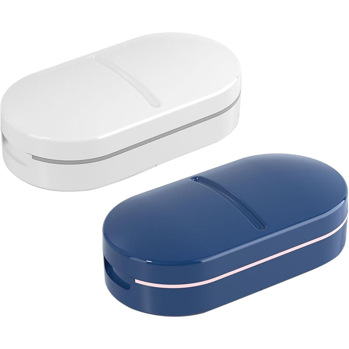 Organizator Medicamente, Dispozitiv Taiere/Sfaramare Pastile, Ideala Pentru Calatorii, Portabila, Perie Pentru Curatare, Compartiment Depozitare,