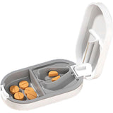 Organizator Medicamente, Dispozitiv Taiere/Sfaramare Pastile, Ideala Pentru Calatorii, Portabila, Perie Pentru Curatare, Compartiment Depozitare,