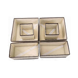 Organizator sertar set 6 piese din țesătură ecologică, 3 mărimi, design pliabil, culoare alb și maro