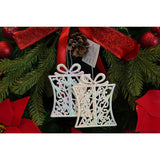 Ornament brad de Craciun, Perlat, in forma de Cadou, 9 cm x 11 cm, Plastic, Vivimall - vivimall.ro