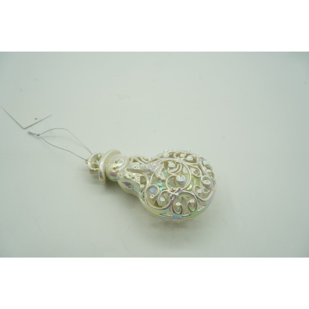 Ornament brad de Craciun, Perlat, in forma de Om de zapada, 8 cm x 13 cm, Plastic, Vivimall - vivimall.ro