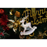 Ornament brad de Craciun, Perlat, in forma de Ren, 11 cm x 11 cm, Plastic, Vivimall - vivimall.ro