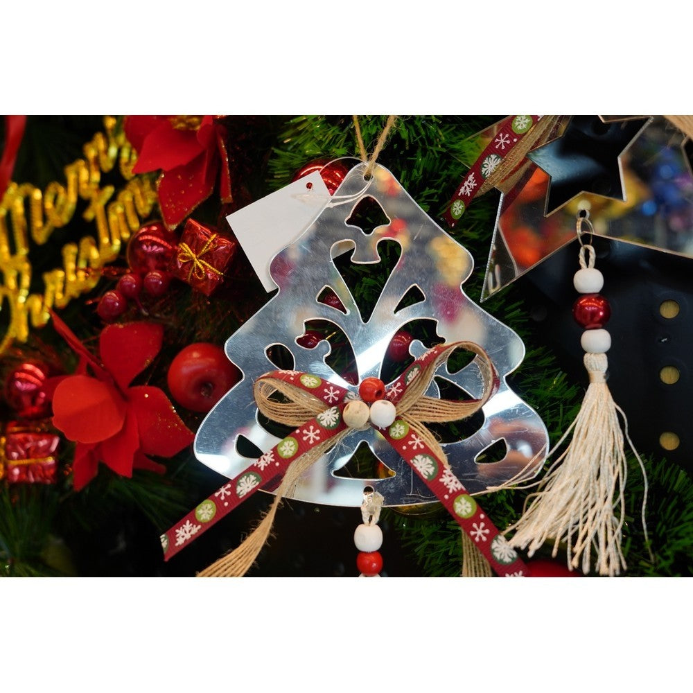 Ornament brad, Flippy, Brad, Argintiu, Lucios, 14*26CM, Acril, Interior/ Exterior - vivimall.ro