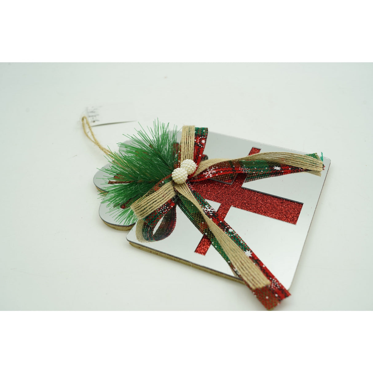 Ornament brad, Vivimall, Cadou, Argintiu, Lucios, 14*15CM, Acril, Interior/ Exterior - vivimall.ro