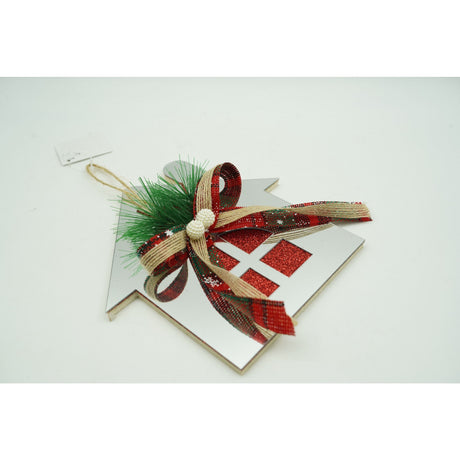 Ornament brad, Vivimall, Casa, Argintiu, Lucios, 14*17CM, Acril, Interior/ Exterior - vivimall.ro