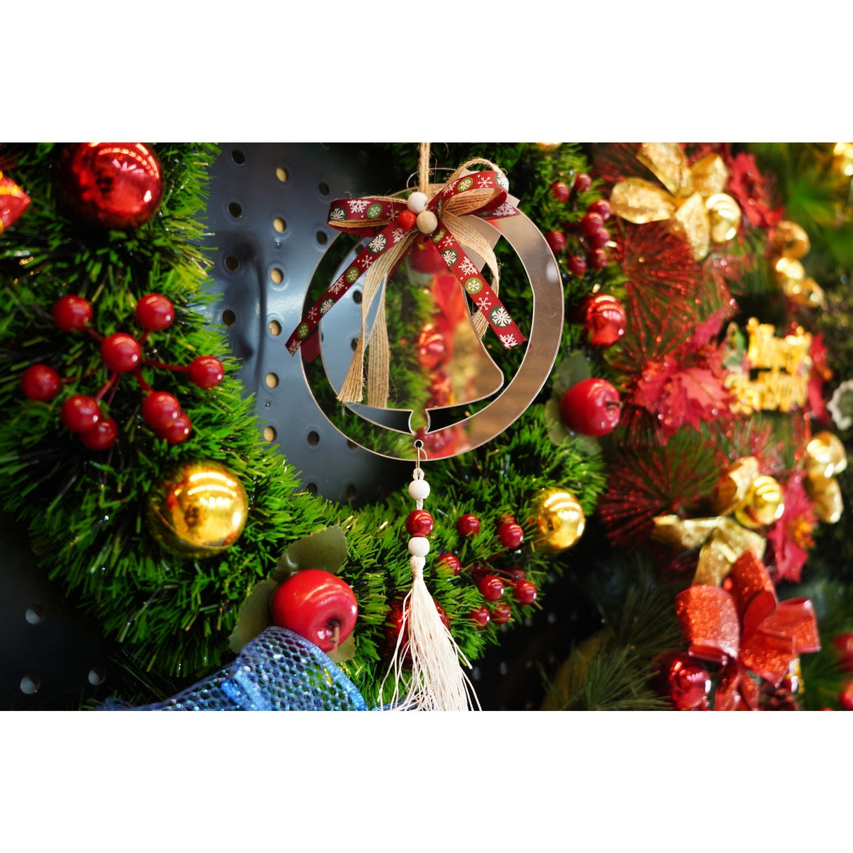 Ornament brad, Vivimall, Clopotel, Argintiu, Lucios, 14*26CM, Acril, Interior/ Exterior - vivimall.ro