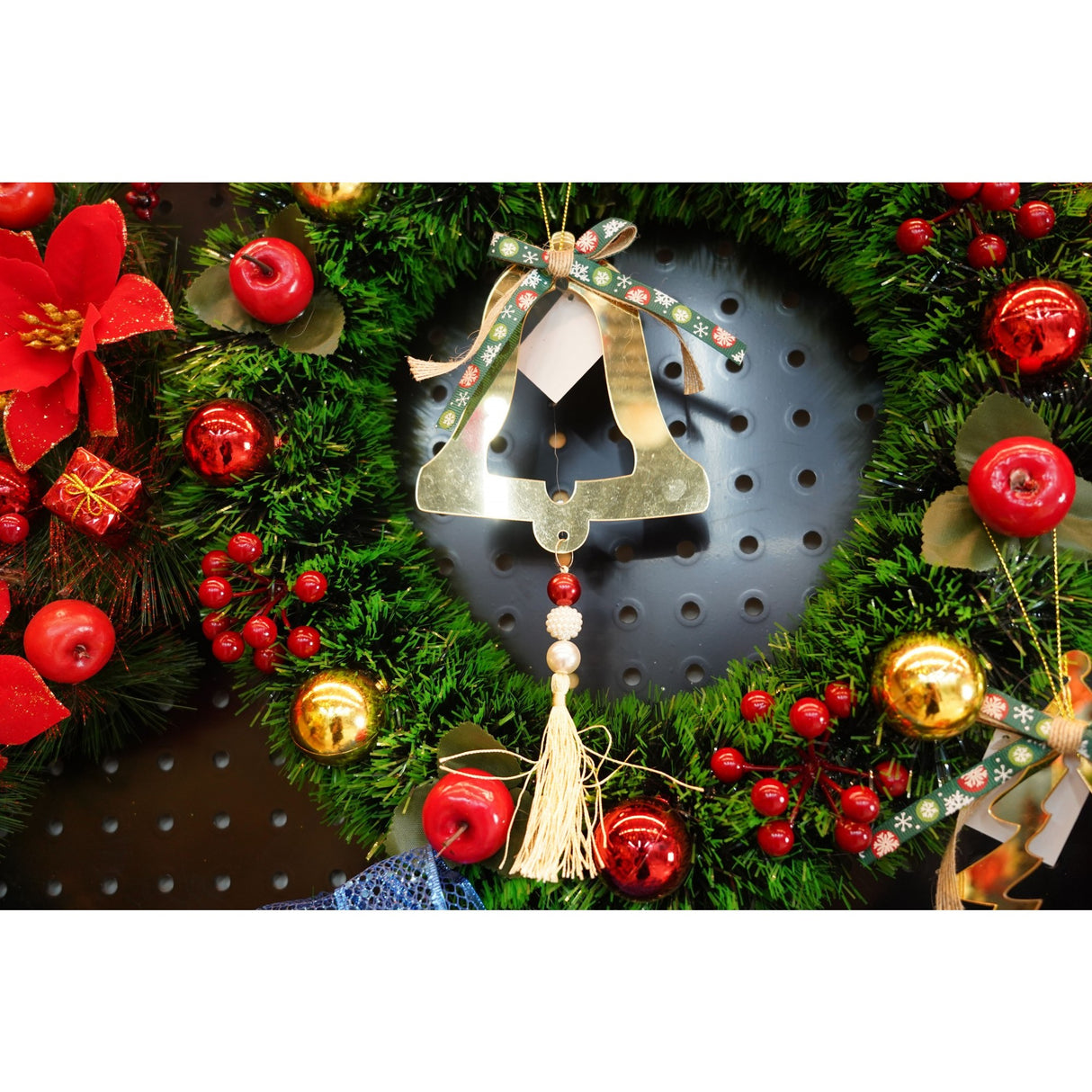 Ornament brad, Vivimall, Clopotel, Auriu, Lucios, 14*28CM, Acril, Interior/ Exterior - vivimall.ro