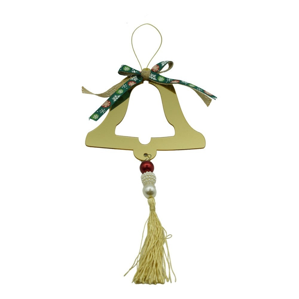 Ornament brad, Vivimall, Clopotel, Auriu, Lucios, 14*28CM, Acril, Interior/ Exterior - vivimall.ro