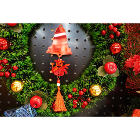 Ornament brad, Vivimall, Clopotel, Om de zapada, Rosu, Lucios, 10*28CM, Acril, Interior/ Exterior - vivimall.ro