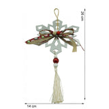 Ornament brad, Flippy, Fulg de nea, Argintiu, Lucios, 14*26CM, Acril, Interior/ Exterior - vivimall.ro