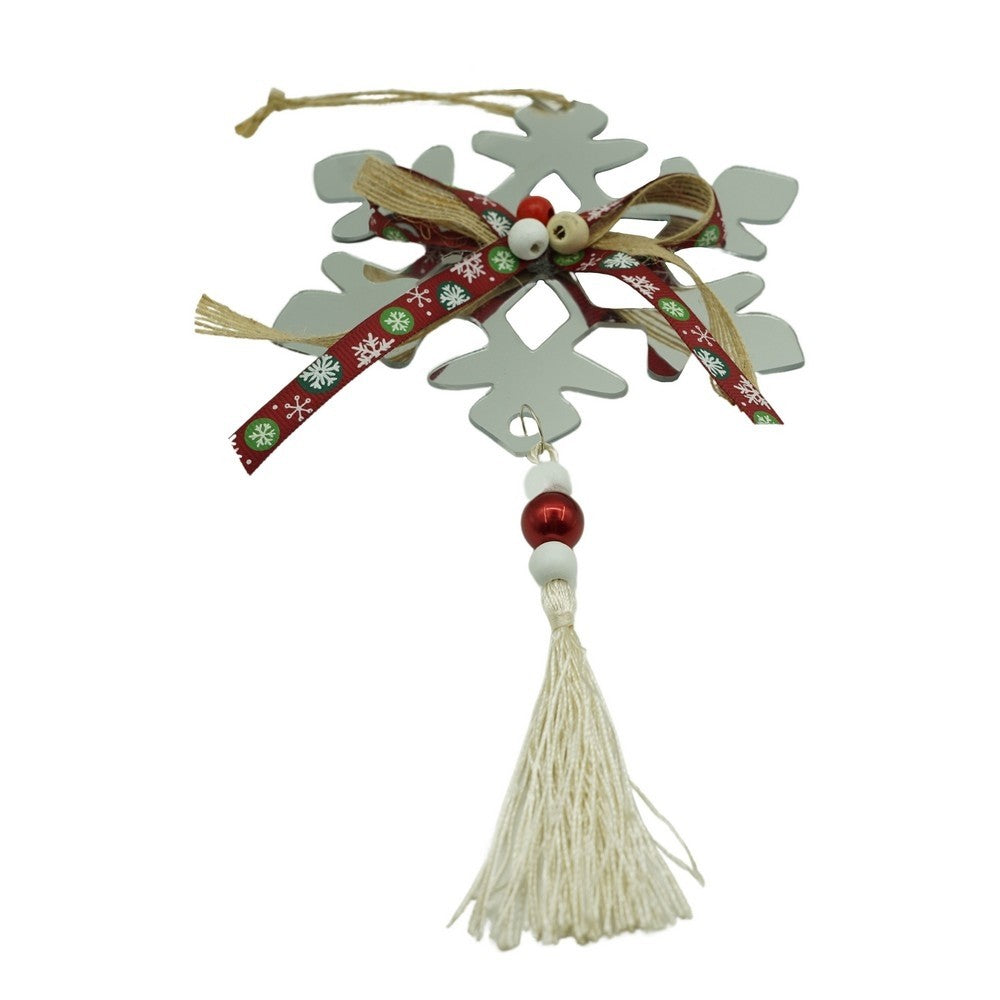 Ornament brad, Flippy, Fulg de nea, Argintiu, Lucios, 14*26CM, Acril, Interior/ Exterior - vivimall.ro