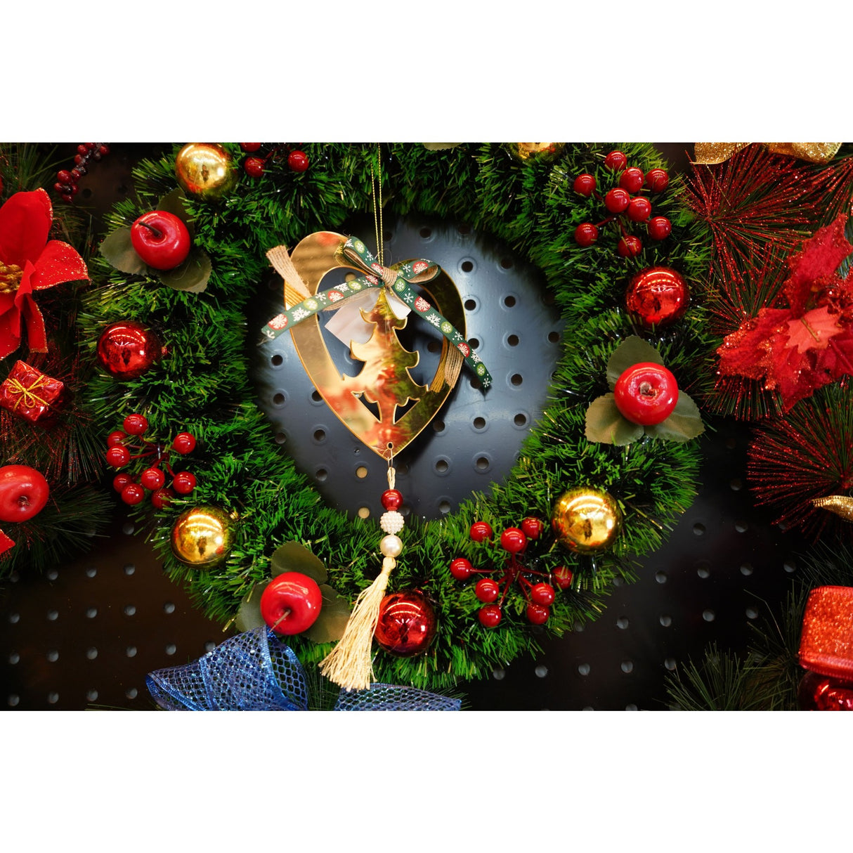 Ornament brad, Flippy, Inima, Auriu, Lucios, 15*26CM, Acril, Interior/ Exterior - vivimall.ro