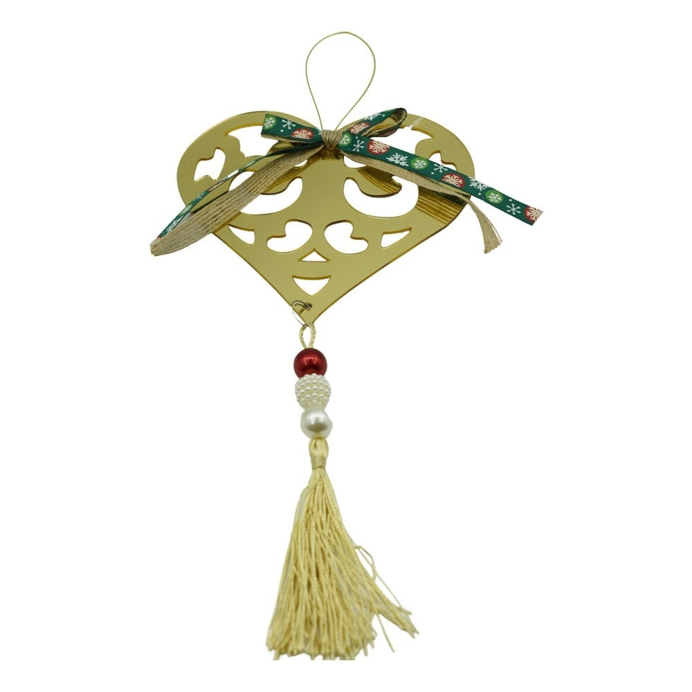 Ornament brad, Flippy, Inima, Auriu, Lucios, 15*26CM, Acril, Interior/ Exterior - vivimall.ro