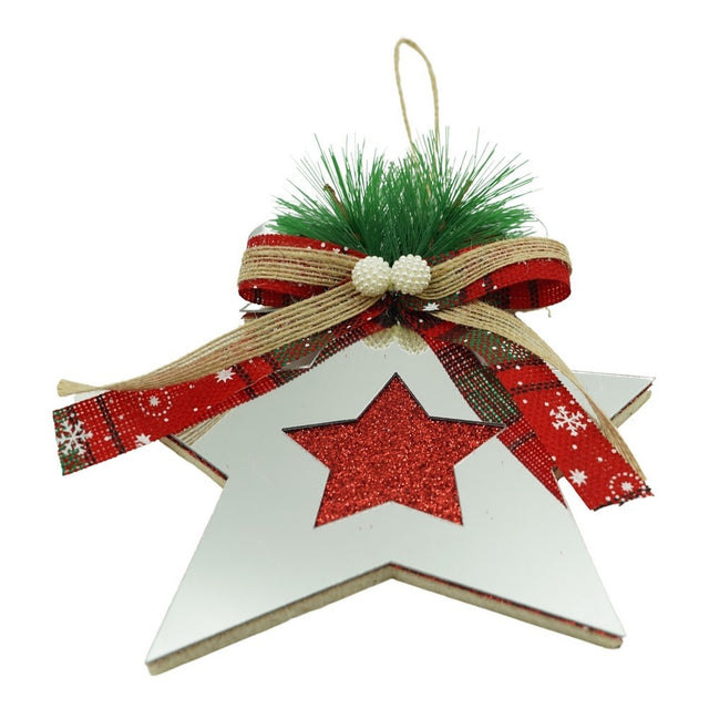 Ornament brad, Vivimall, Stea, Argintiu, Lucios, 14*17CM, Acril, Interior/ Exterior - vivimall.ro