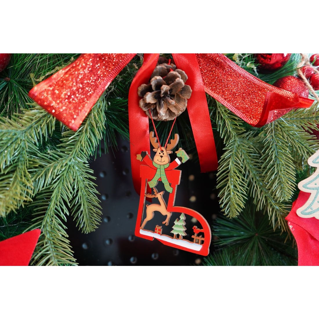 Ornament De Brad Cerb, Lemn, 10 Cm
