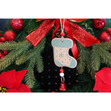 Ornament de brad ciorap cu clopotel, Vivimall, multicolor, lemn, 17 cm - vivimall.ro