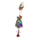 Ornament de brad clopotel din paiete, Vivimall, multicolor, lemn, 18 cm - vivimall.ro