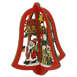 Ornament de brad clopotel, Vivimall, multicolor, lemn, 10.5x9.5 cm - vivimall.ro