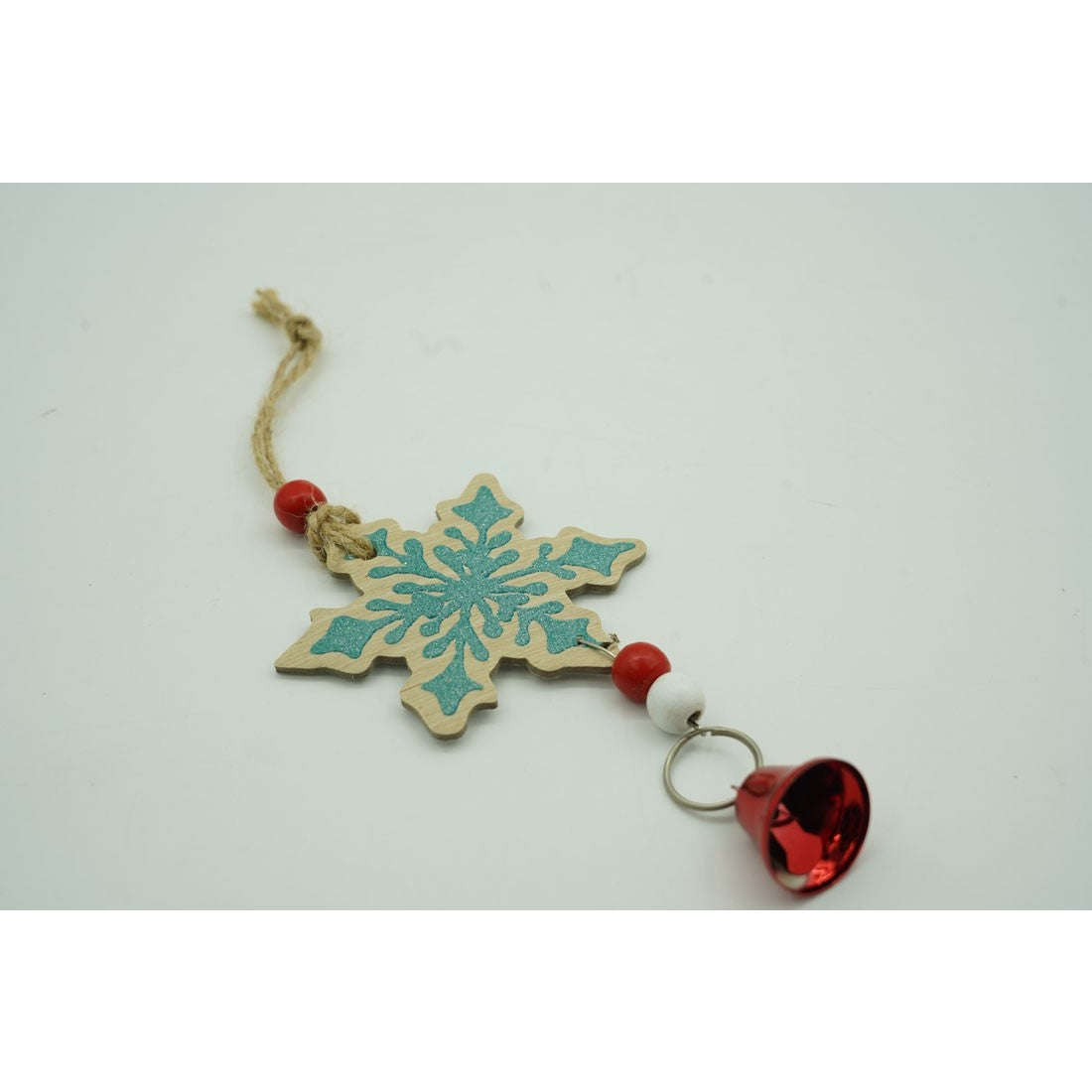 Ornament de brad fulg de nea, Vivimall, multicolor, lemn, 18 cm - vivimall.ro