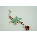 Ornament de brad fulg de nea, Vivimall, multicolor, lemn, 18 cm - vivimall.ro