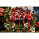 Ornament de brad inima cu paiete, Vivimall, rosu, lemn, 25 cm - vivimall.ro