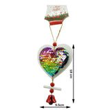Ornament de brad inima din paiete, Vivimall, multicolor, lemn, 18 cm - vivimall.ro
