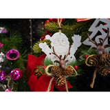 Ornament de brad Mos Craciun cu cerb, Vivimall, multicolor, lemn, 18 cm - vivimall.ro