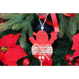 Ornament de brad Mos Craciun, Vivimall, rosu, lemn/textil, 36 cm - vivimall.ro