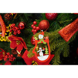 Ornament de brad oameni de zapada, Vivimall, multicolor, lemn, 10 cm - vivimall.ro