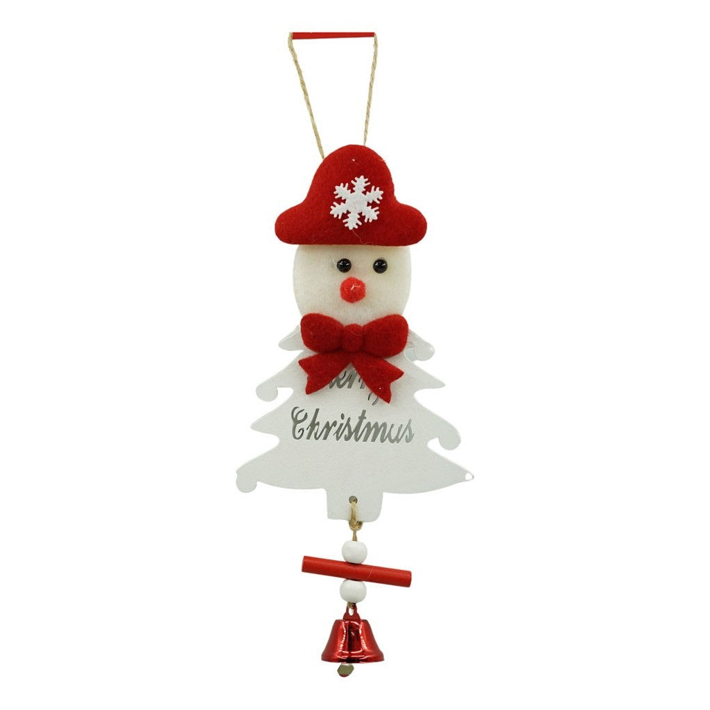 Ornament de brad om de zapada, Vivimall, alb, lemn, 20 cm - vivimall.ro