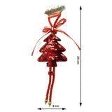 Ornament de brad pom de craciun cu paiete, Vivimall, rosu, lemn, 25 cm - vivimall.ro