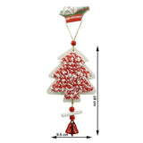 Ornament De Brad Pom De Craciun Din Tweed, /Rosu, Lemn, 18 Cm