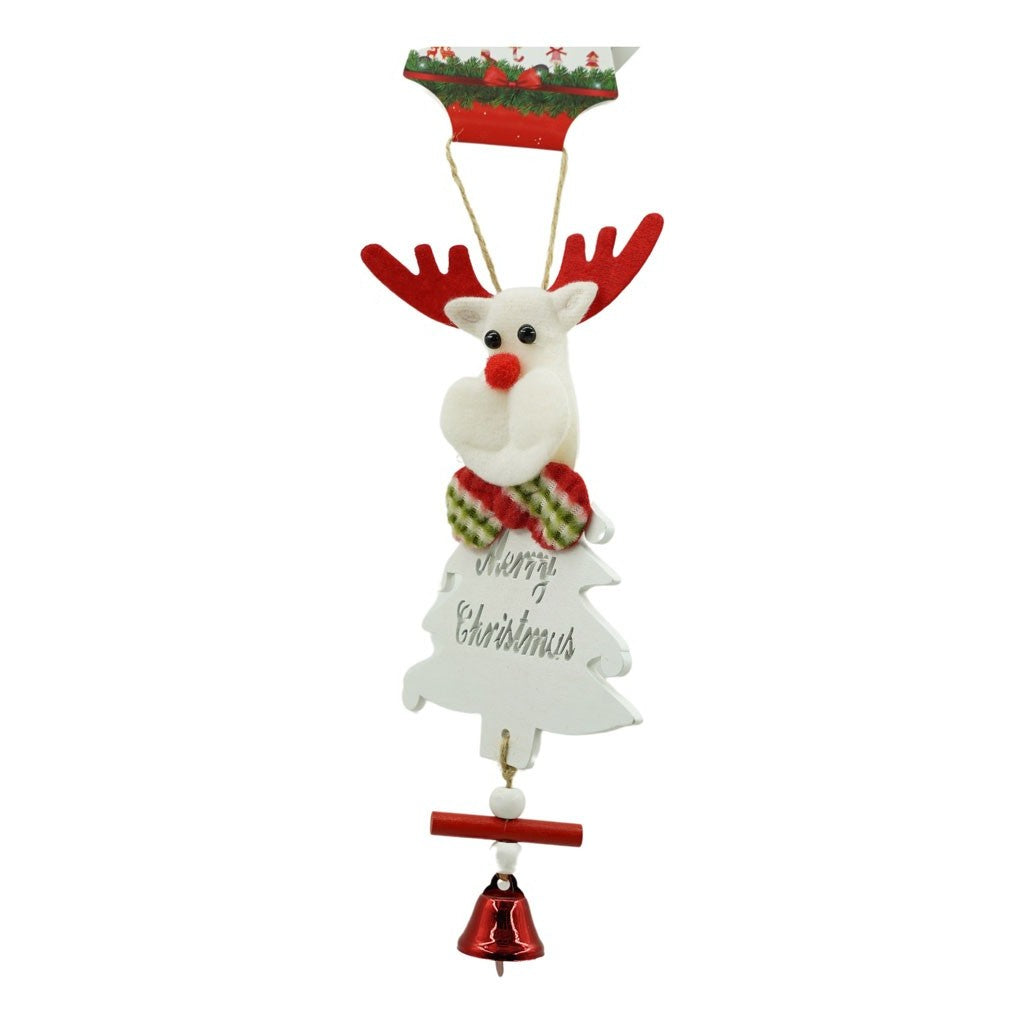 Ornament de brad ren, Vivimall, alb, lemn, 20 cm - vivimall.ro