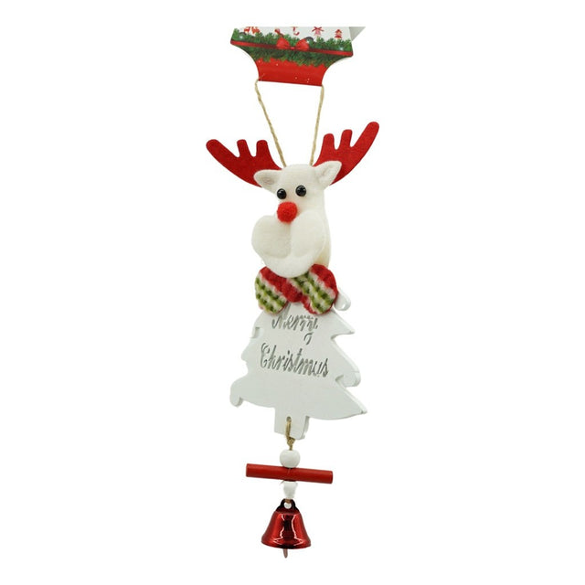 Ornament de brad ren, Vivimall, alb, lemn, 20 cm - vivimall.ro