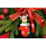 Ornament de brad ren in manusa, Vivimall, rosu, lemn, 14 cm - vivimall.ro