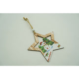 Ornament de brad stea cu om de zapada, Vivimall, multicolor, lemn, 9.9 cm - vivimall.ro