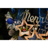 Ornament de brad stea cu ren, Vivimall, multicolor, lemn, 9.9 cm - vivimall.ro