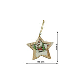 Ornament de brad stea cu ren, Vivimall, multicolor, lemn, 9.9 cm - vivimall.ro