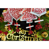 Ornament de brad stea din tweed, Vivimall, alb/rosu, lemn, 18 cm - vivimall.ro