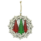 Ornament de brad trei brazi, Vivimall, multicolor, lemn, 12 cm - vivimall.ro